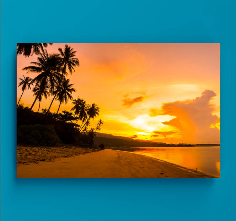 Tropical sunset colours landscape canvas - TenStickers