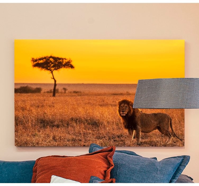 Wild savanna tree in the evening canvas prints - TenStickers