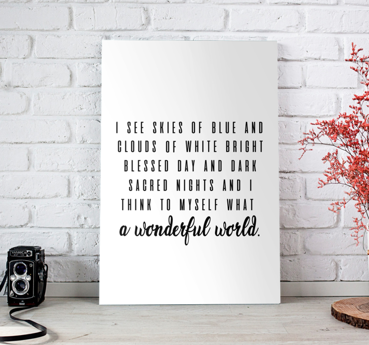 Wonderful World Song Lyrics Music canvas art - TenStickers