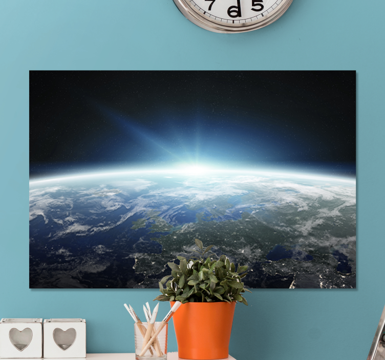 World map wall art earth from space - TenStickers