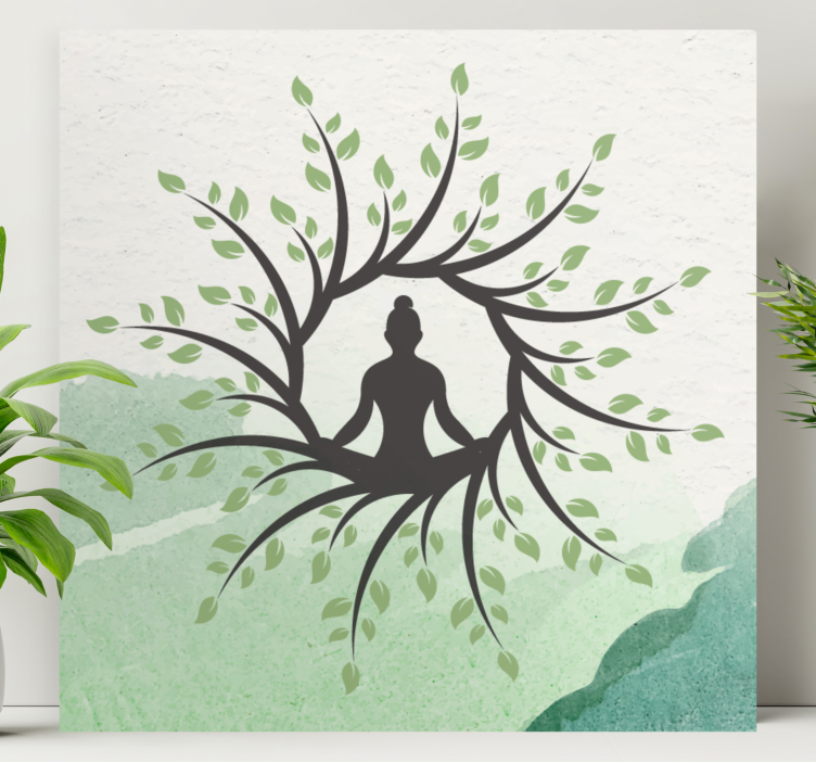 Yoga tree pose  home canvas prints - TenStickers