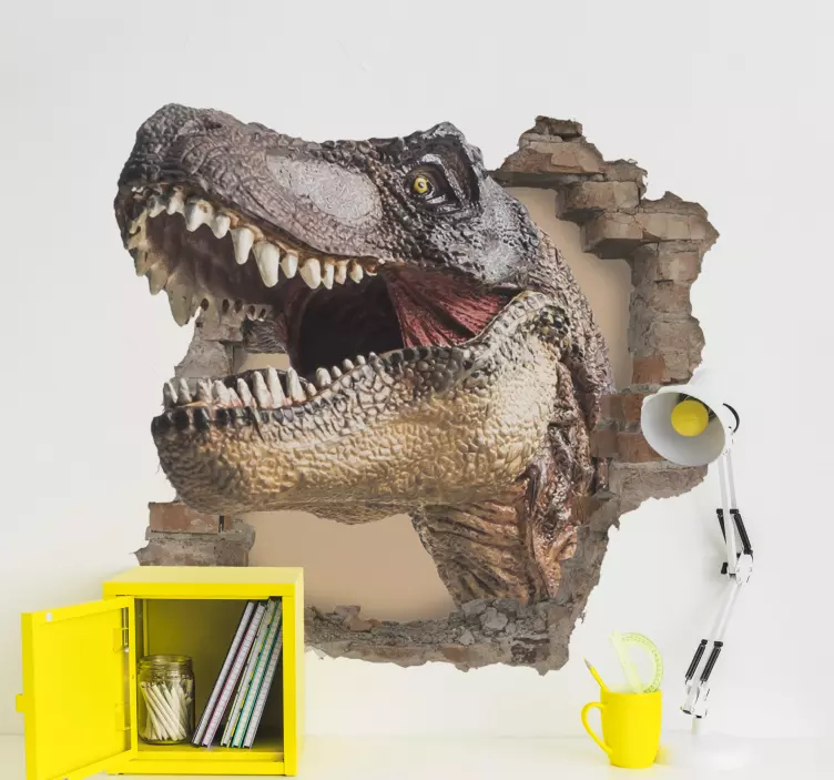 3d effect dinosaur wall sticker - TenStickers