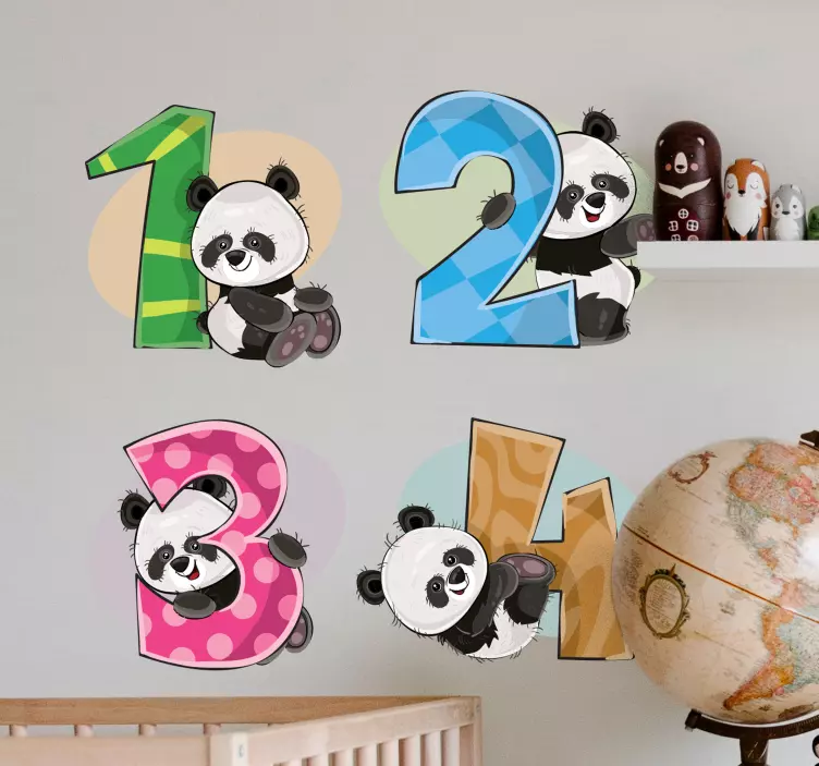 4 panda's teacher stickers - TenStickers