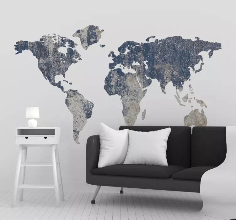 Gemstone World Map Wall Sticker - TenStickers