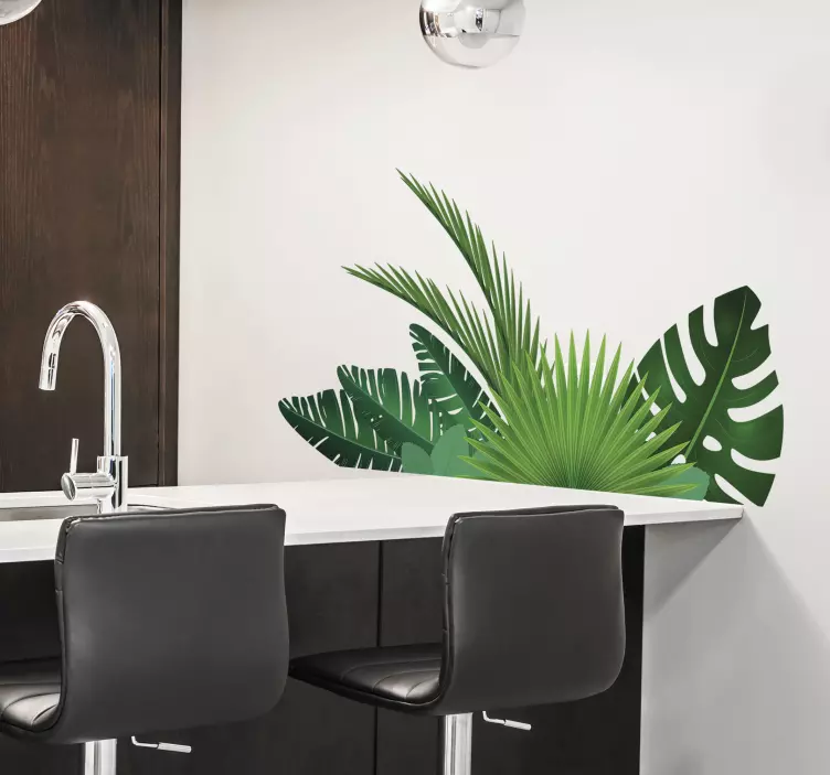 Tropical Leaves Wall Sticker - TenStickers