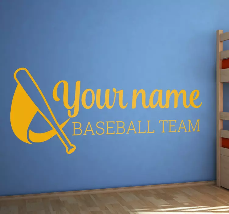 Personalised baseball team name sticker - TenStickers