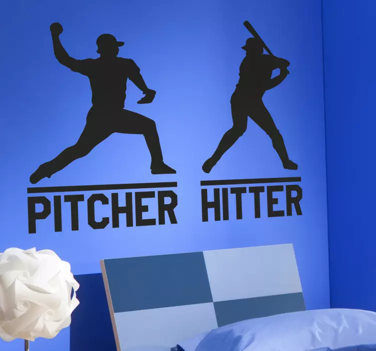 Sports wall sticker of pitcher and hitter silhouettes - TenStickers