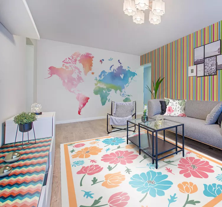 Multicolor zig zag design furniture sticker - TenStickers