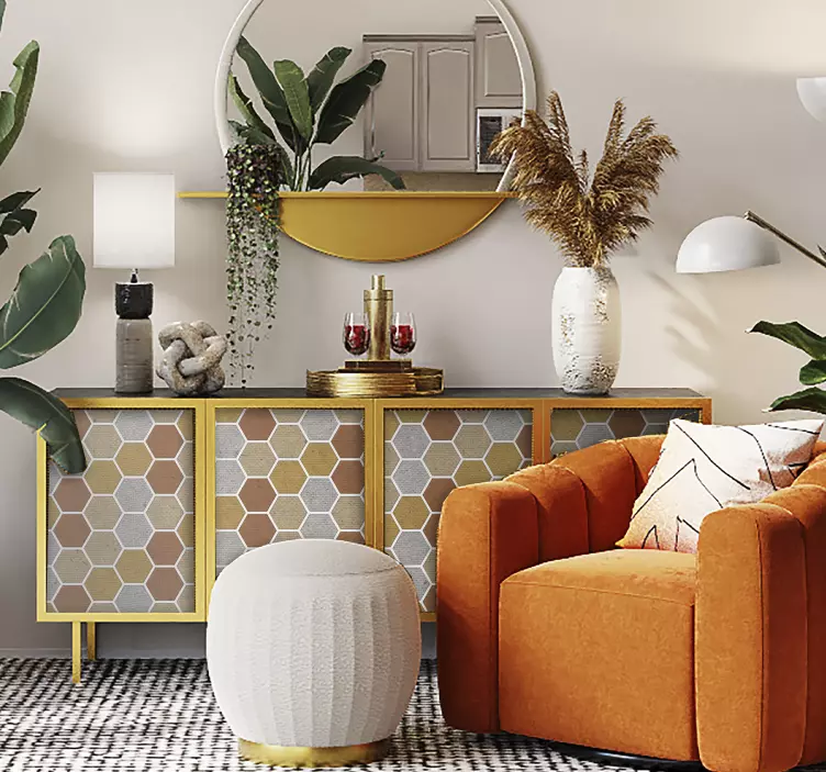 Honeycomb texture furniture sticker - TenStickers