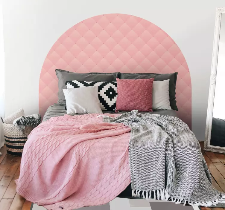 Pink arched headboard sticker - TenStickers