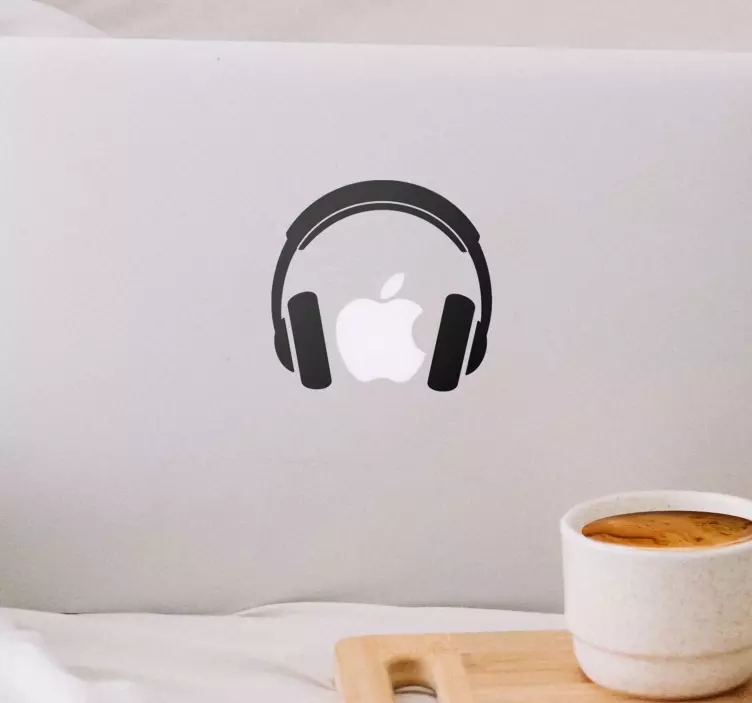 MacBook headphones dj sticker - TenStickers