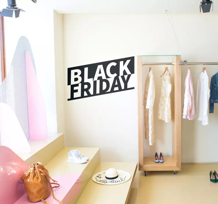 Mono-color black Friday sticker - TenStickers