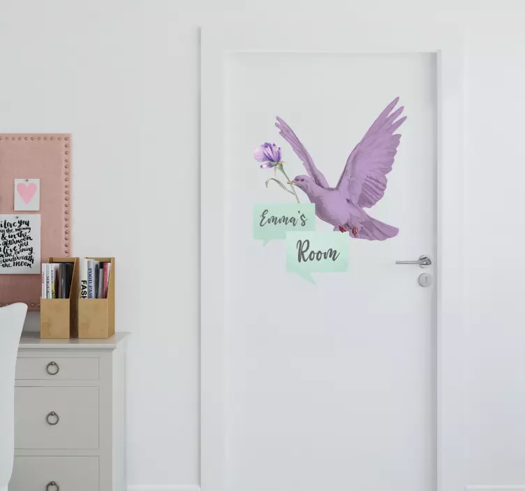 Custom door name abstract wall decal - TenStickers