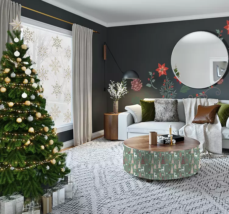 Forest Pattern Christmas sticker - TenStickers