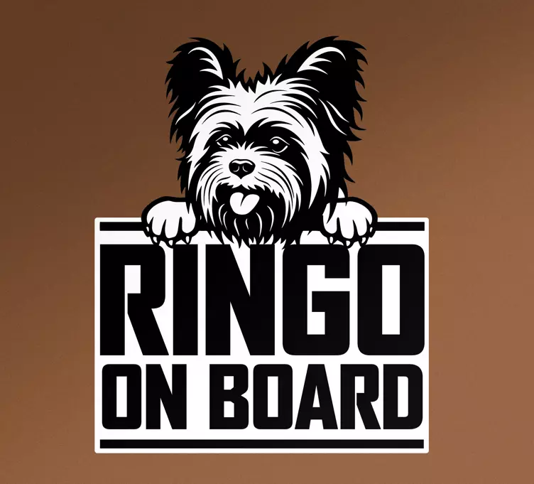 Nice Yorkshire dog peeking car sticker - TenStickers