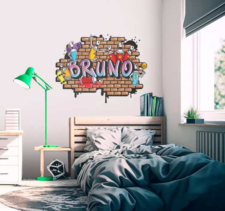 graffiti on a wall urban wall decal - TenStickers