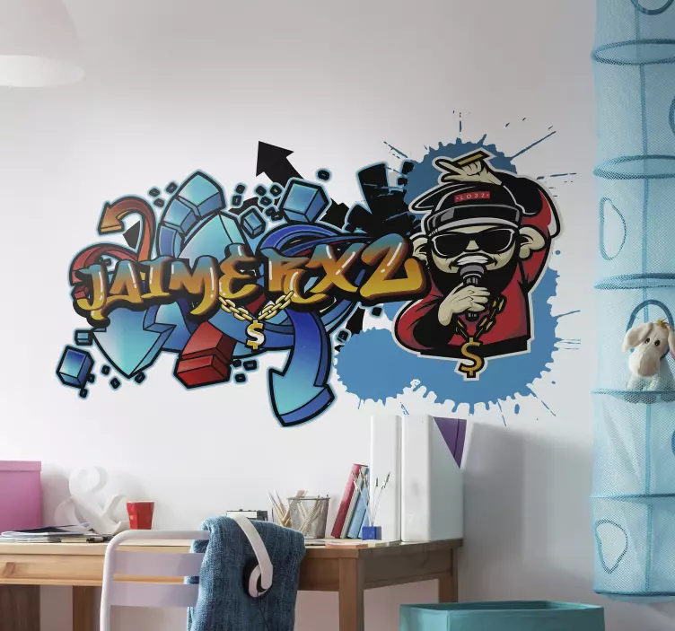 graffiti personalized wall art sticker - TenStickers
