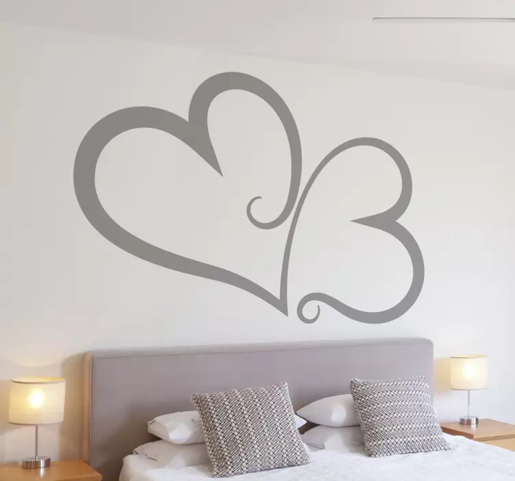 Interlocked Hearts Wall Sticker - TenStickers