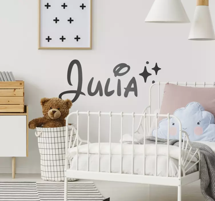 name with stars wall stickers children's room - TenStickers