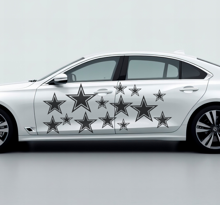 Tuning stars silhouette car sticker - TenStickers