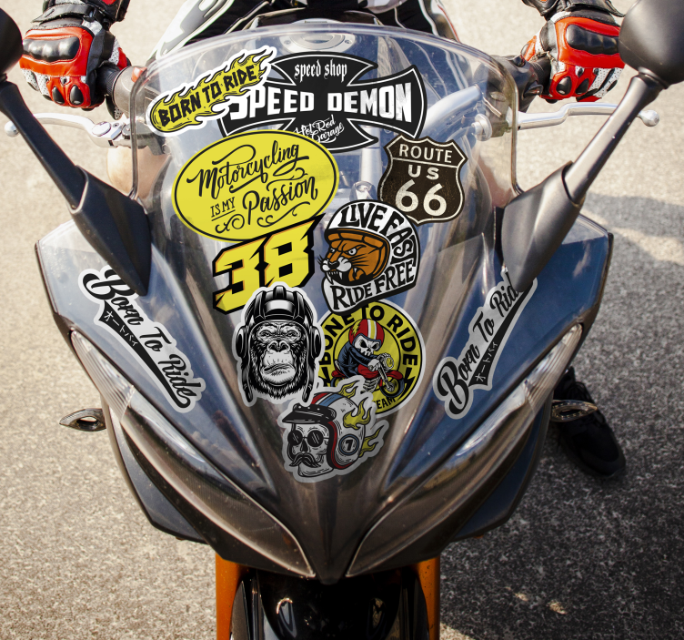 Original bomb pack motorcycle sticker - TenStickers