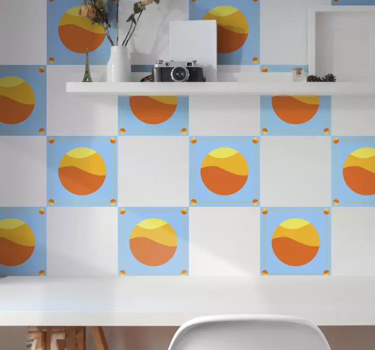 70's Sun Pattern tile sticker - TenStickers