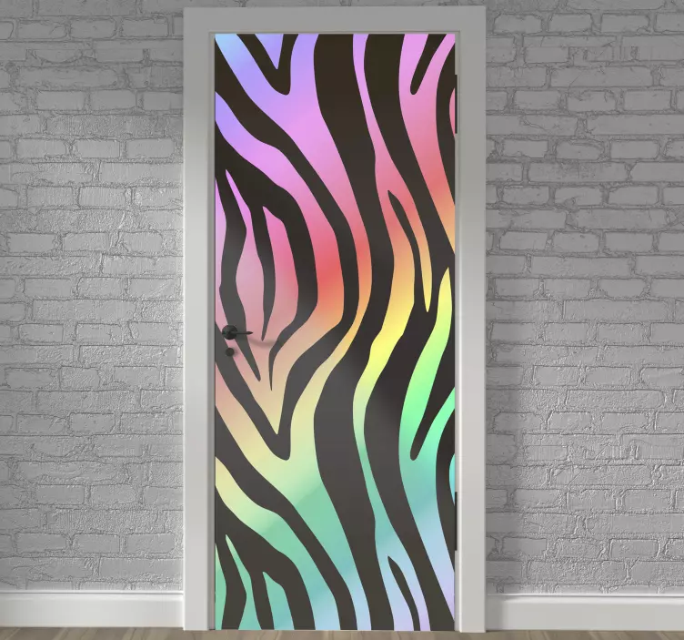 80's Zebra door vinyl decal - TenStickers