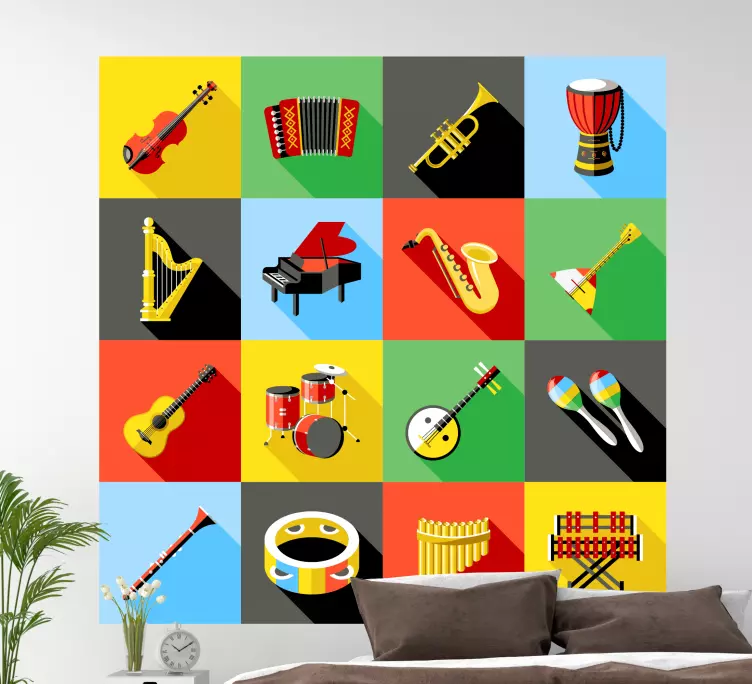 Different musical instruments musical decal - TenStickers