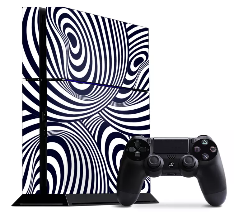 Abstract black and white theme PS4 stickers - TenStickers