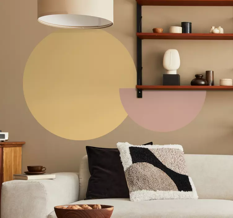 Abstract circular forms geometric wall sticker - TenStickers