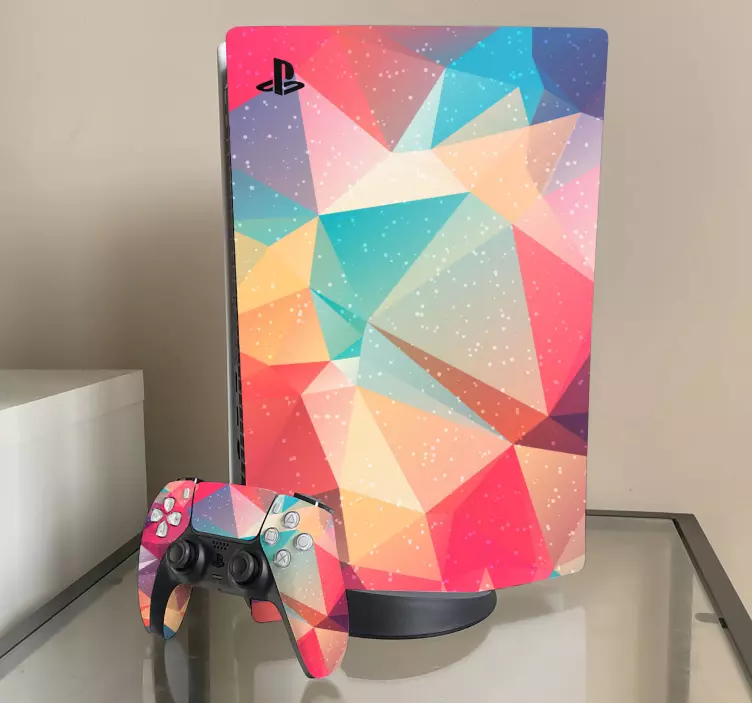 Abstract colorful triangles  PS5 sticker - TenStickers