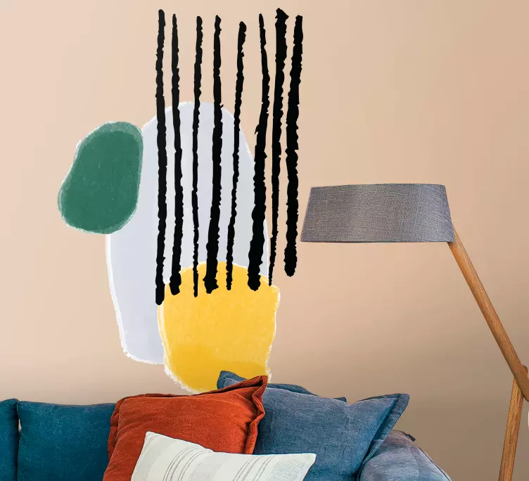 Abstract geometric shapes wall art sticker - TenStickers