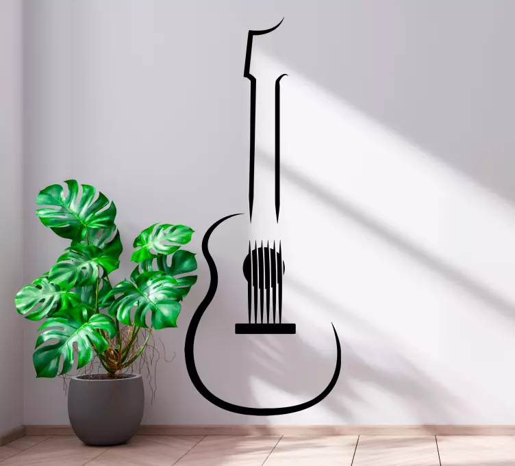 Abstract guitar shape rock decal - TenStickers