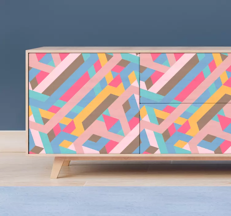 Abstract retro pattern furniture sticker - TenStickers
