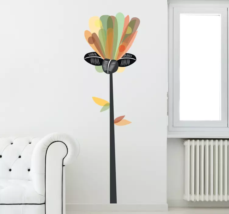 Abstract Vertical Flower Sticker - TenStickers
