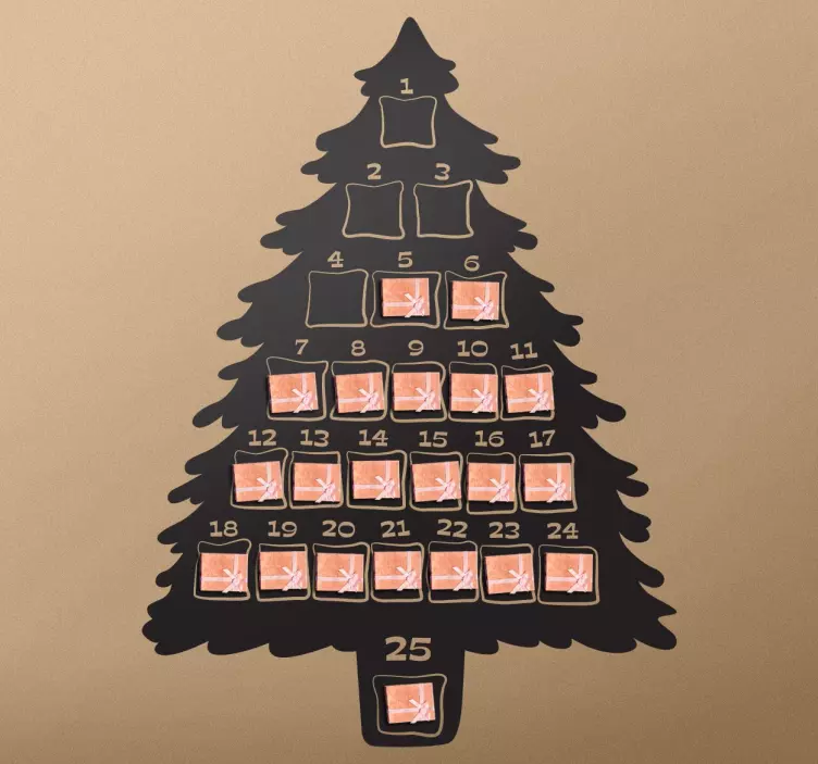 Advent Calendar Christmas Tree Decal - TenStickers