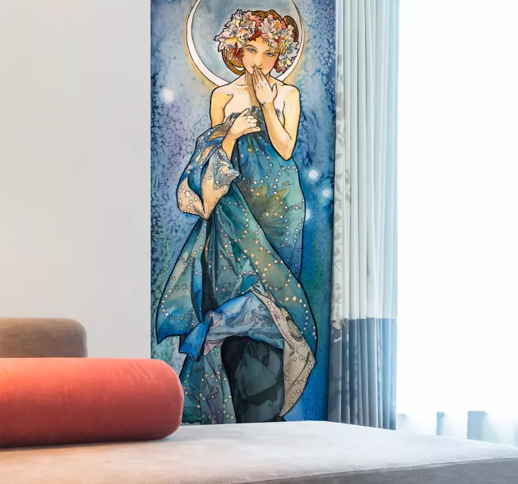 Alfons Mucha painting wall art sticker - TenStickers