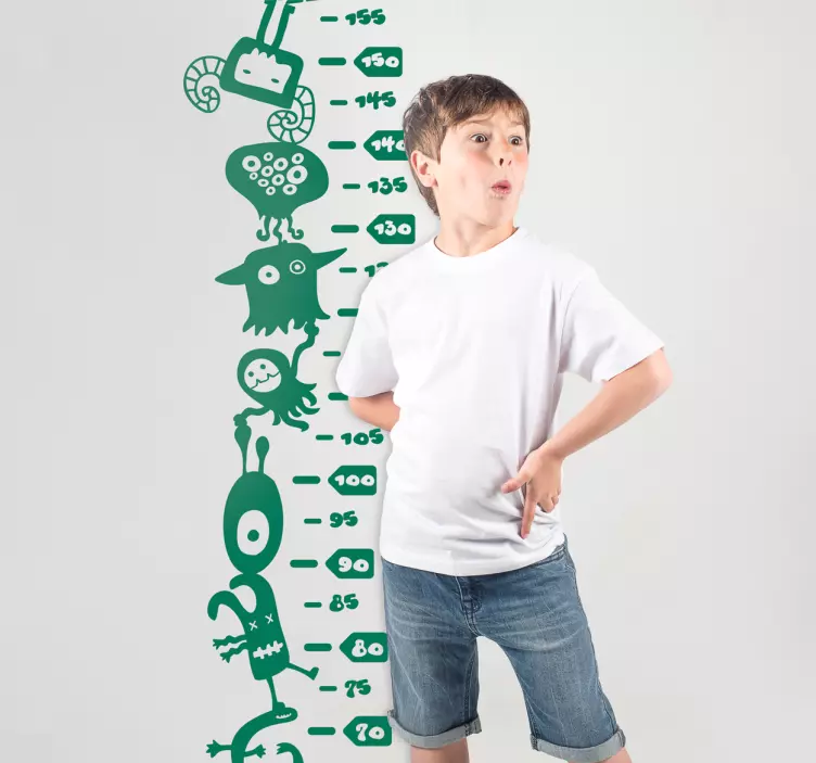 Alien rope height chart wall sticker - TenStickers