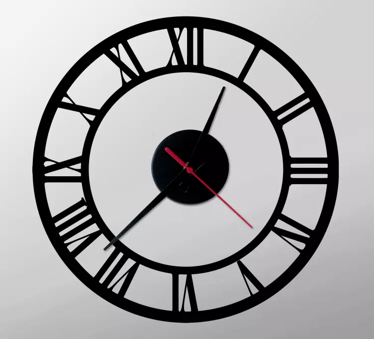 Amazing roman numbers wall clock decal - TenStickers