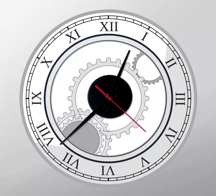 Amazing Roman numbers white wall clock sticker - TenStickers