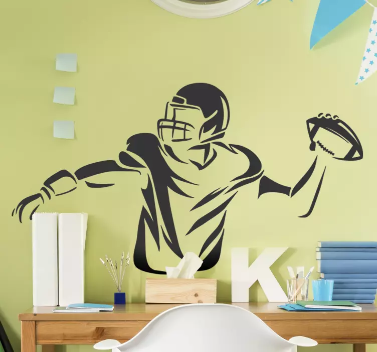 American football player sports wall sticker - TenStickers