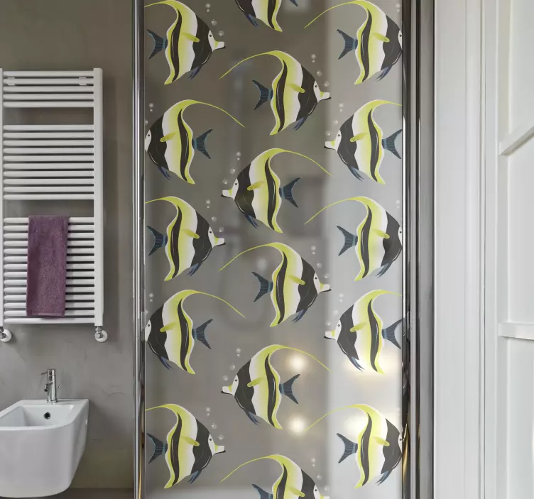 Angel fish shower screen sticker - TenStickers
