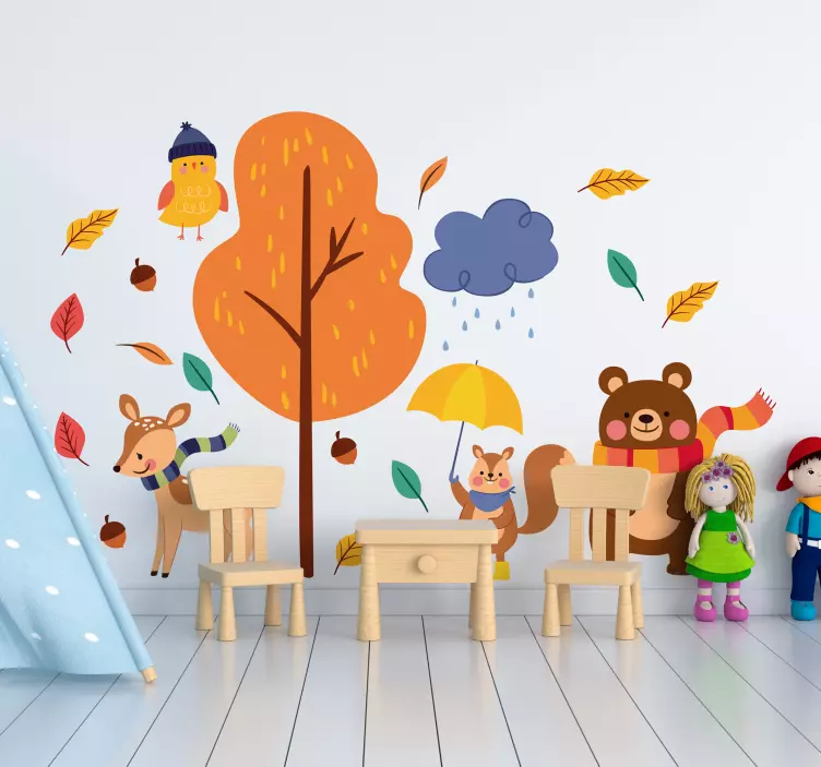 Animal autumn environment wild animal decal - TenStickers