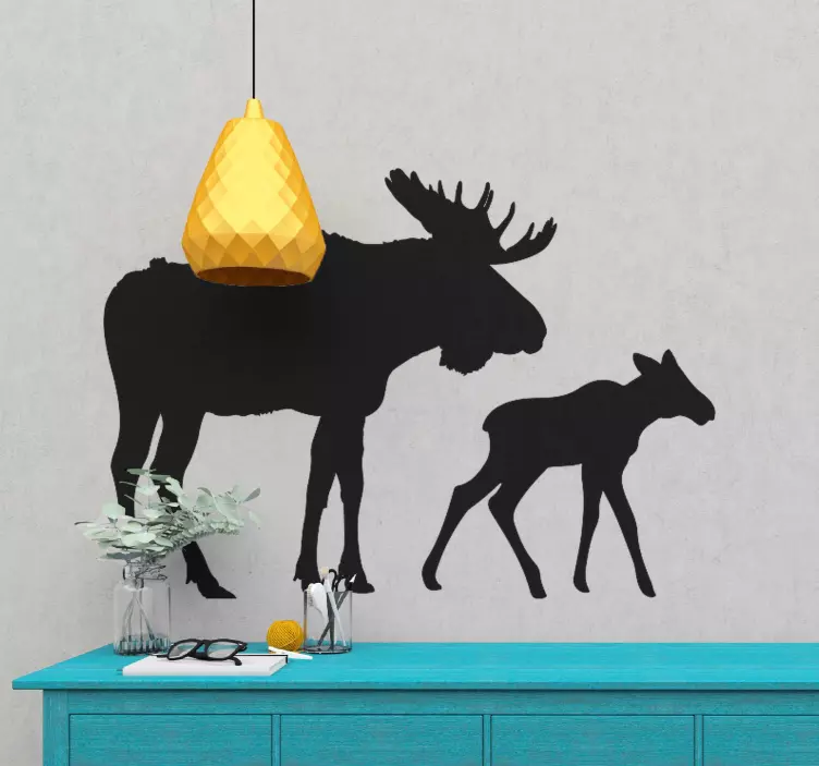 Animal wall decor moose family shapes - TenStickers