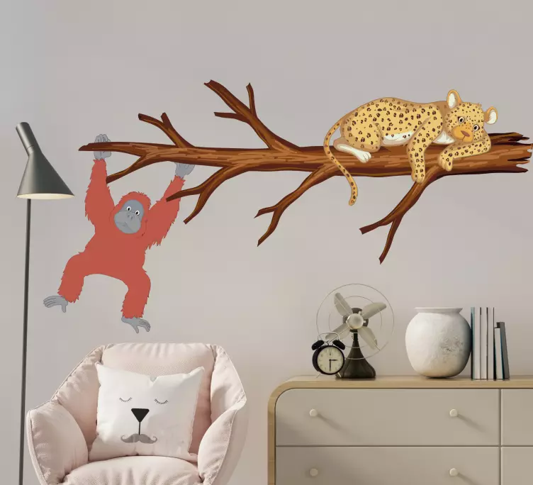 Animal wall sticker playful monkey villain - TenStickers