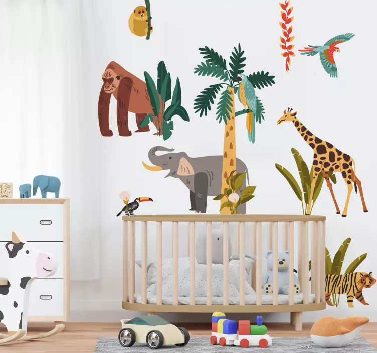 animals jungle wall stickers children's room - TenStickers