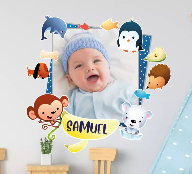 Animals photo frame Children Bedroom sticker - TenStickers