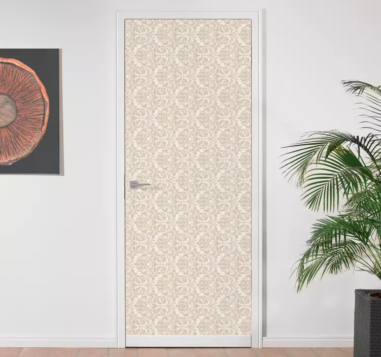 Antique light beige pattern door decal - TenStickers