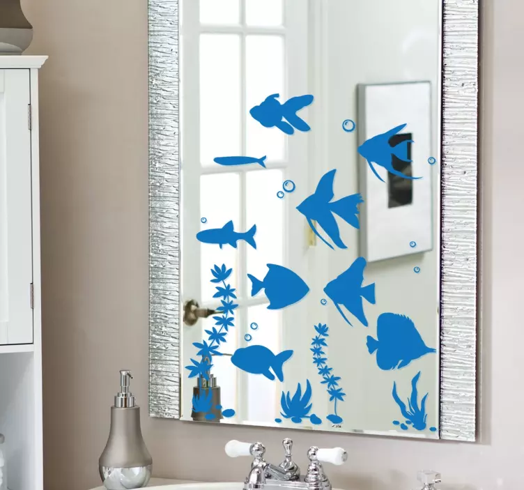 Aquarium fish mirror sticker - TenStickers
