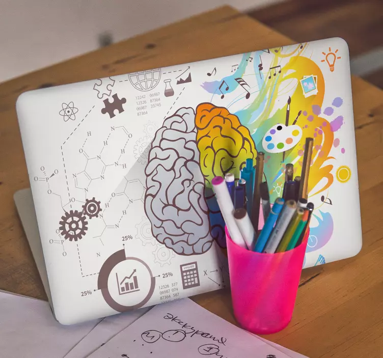 Artistic and racional brain laptop skins - TenStickers